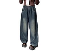LOIJMK Jeans à jambes larges pour filles printemps été et automne nouveaux modèles pour enfants moyens et grands pantalons droits rétro jambe large pantalon droit tendance ample pantalons décontractés