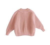 LOIJMK Jeune bébé fille col rond manches longues pull solide pour pull tricoté hiver chaud pull manteau veste Happy Girls filles cardigan, c, 3-4 ans