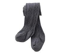 LOIJMK Legging chaud en coton solide pour bébé fille - Collants extensibles - Pantalon de base complet - Collants pour l'hiver - 98, gris foncé, 12-24 mois