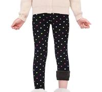 LOIJMK Legging fille imprimé chaud épais doublé skinny pantalon adolescent enfant 2 13 leggings 62, Marine, 10-11 ans