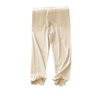 LOIJMK Legging fin pour fille pour le printemps et les loisirs, tous les pantalons unis en tricot pour filles, beige, 7-8 ans