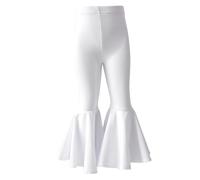 LOIJMK Legging pour enfant Pantalon en coton Pantalon évasé Pantalon bouffant de couleur unie 62, Blanc., 5-6 ans