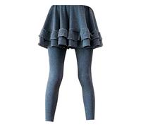 LOIJMK Legging pour fille avec jupe tutu sans pieds en coton extensible, gris, 11-12 ans
