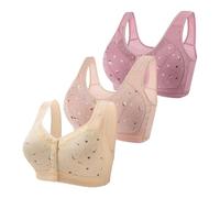 LOIJMK Lot de 3 soutiens-gorge pour femmes âgées 2024 en coton avec boutonnière sur le devant, confortable, soutien complet, dos large, soutien-gorge sans armatures Mon panier Afficher mon panier,