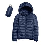 LOIJMK Manteau en duvet pour femme - Léger - Décontracté - Court - Veste de transition - Coupe droite - Veste de survêtement funky pour femme - Avec capuche - Fermeture éclair - Doudoune pour femme