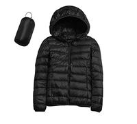LOIJMK Manteau en duvet pour femmes - Léger - Décontracté - Manteau matelassé court - Veste de transition - Regular Fit - Veste de survêtement - Manteau - Veste funky pour femmes avec capuche