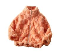 LOIJMK Manteau polaire pour enfants et cardigan d'hiver épais haut zippé col montant grands vêtements pour bébés pour enfants et filles 5 4, Orange, 12-18 mois