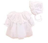 LOIJMK Nouveau-né Bébé Fille Printemps Été Tulle Solide Manches Longues Fête d'anniversaire Barboteuse Princesse Robe Bandeaux Vêtements Livre d'images Noël 8, Blanc., 3-6 mois