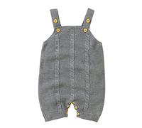 LOIJMK Nouveau-né Bébé Tricoter Barboteuse Coton Sans Manches Garçon Fille Pull Vêtements Bébé Combinaison Vêtements Deux Cœurs Argent, gris, 3-6 mois
