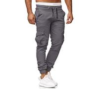 LOIJMK Pantalon de fitness pour homme - Taille élastique - Pantalon de course - Couleur unie - Poche - Pantalon cargo - Coupe ajustée - Pantalon élastique - Pantalon de loisirs médiéval classique,