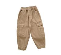 LOIJMK Pantalon long pour bébé fille - Solide - Printemps - Rue - Vêtements - Legging pour adolescente, kaki, 8-9 ans