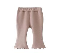 LOIJMK Pantalons côtelés solides côtelés pour tout-petit et nouveau-né - Pantalons à volants - Tenues - Vêtements - Legging serré, Rose, 3-4 ans