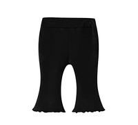 LOIJMK Pantalons côtelés solides côtelés pour tout-petit et nouveau-né - Pantalons à volants - Tenues - Vêtements - Legging serré, Noir , 3-4 ans