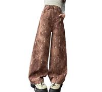 LOIJMK Pantalons d'automne pour filles 2024 Nouveau style coréen Tendance et élégant Pantalon à jambes larges Pantalon en jean pour bébé à la mode Tie Dye Pantalon pour bébé, Orange, 10-11 Jahr
