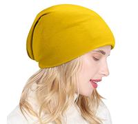 LOIJMK Printemps Coton pour Hommes Femmes Coton Chaud Chapeaux d'hiver pour Ski Chapeau avec Oreillettes Homme, jaune, taille unique