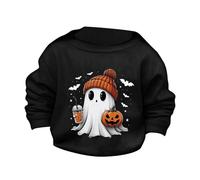 LOIJMK Pull à col rond mignon et imprimé pour Halloween - Pour filles - Vêtement sweat-shirt, Noir , 2-3 ans
