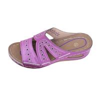 LOIJMK Sandales orthopédiques pour femme, sandales confortables pour la voûte plantaire, sandales compensées avec soutien de la voûte plantaire, 2025, tongs pour femme, largeur H 40, lilas, 42 EU