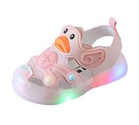 LOIJMK Sandales pour bébé fille - Chaussures d'été plates respirantes - Chaussures d'été plates - Chaussures pour apprendre à marcher - Semelle souple - Chaussures d'extérieur antidérapantes