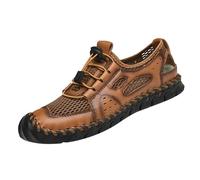 LOIJMK Sandales pour hommes respirantes polyvalentes Main extérieure Grande taille Plage Baotou Sandales à pompon Chaussures pour hommes 42, marron, 46 EU