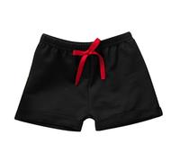 LOIJMK Short de plage fin en coton à cinq points pour fille - Couleur unie - Doublure 128, Noir , 6-12 mois