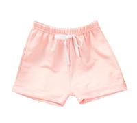 LOIJMK Short de plage fin en coton à cinq points pour fille - Couleur unie - Doublure 128, Rose, 12-18 mois
