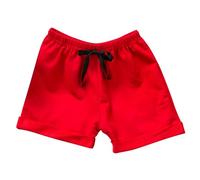 LOIJMK Short de plage fin en coton à cinq points pour fille - Couleur unie - Doublure 128, rouge, 18-24 mois