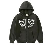 LOIJMK Sweat à capuche zippé à manches longues papillon graphique veste esthétique surdimensionné pull à capuche adolescent fille, a, 7-8 ans