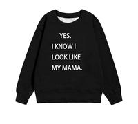 LOIJMK Sweat-shirts graphiques mignons pour filles décontracté à manches longues et col ras du cou Pulls imprimés drôles de lettres Hauts 1 à 11 ans Sweat-shirt Fille Rouge, Noir , 5-6 ans