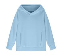 LOIJMK Sweats à capuche pour adolescentes tendance Preppy Tween Girls Sweat-shirt à manches longues Chemises à manches longues Vêtements mignons avec poche Sweats à capuche pour filles, bleu ciel, 13