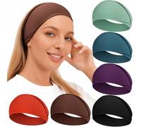 Loiluliy Bandeau Cheveux Femme&Homme, 6Pcs Elastique Cheveux - Headband Larges, Douces et Anti-Dérapantes Serre tête Homme Accessoires pour Sports, Tennis, Maquillage, Yoga et Quotidienne (Verte)