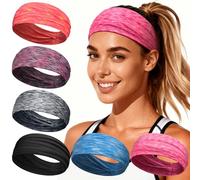 Loiluliy Bandeau Cheveux Femme&Homme, 6Pcs Elastique Cheveux - Headband Larges, Douces et Anti-Dérapantes Serre tête Homme Accessoires pour Sports, Tennis, Maquillage, Yoga et Quotidienne