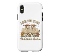 Loin des Cons Près De Mes Moutons Humour Cadeau Ferme Coque pour iPhone X/XS