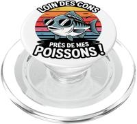 Loin Des Cons Près De Mes Poissons Humour Pêche Vintage PopSockets PopGrip pour MagSafe