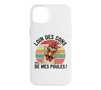 Loin des Cons Près De Mes Poules Humour Vintage Coque pour iPhone 14 Plus