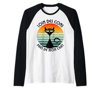 Loin des Cons Près De Mon Chat Humour Chats Cadeau Vintage Manche Raglan