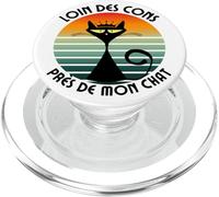 Loin des Cons Près De Mon Chat Humour Chats Cadeau Vintage PopSockets PopGrip pour MagSafe