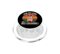 Loin des Cons Près des Cochons Humour Cochon Cadeau Vintage PopSockets PopGrip pour MagSafe