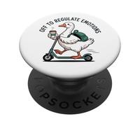Loin pour réguler Ses émotions, drôle d'oie, Amateur de café PopSockets PopGrip Adhésif