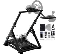 Lointain Cockpit Sim Racing Pliable, Support Volant Réglable, Acier, Noir | Wheel Stand avec Pédalier Réglable, Levier de Vitesse, Hauteur 65-80 cm, Compatible Logitech G29 G920 G923 et Thrustmaster
