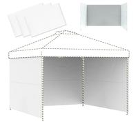 Lointain Lot de 3 parois latérales pour tonnelle - Étanche - 3,6 m - Blanc | Panneaux latéraux imperméables, parois latérales pour tonnelle, tente de jardin, 3 x 3 m/3,6 x 3,6 m