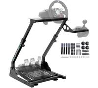 Lointain Wheel Stand Pliable pour Sim Racing, Réglable, Acier 1,4 mm, Noir | Cockpit Sim Racing Réglable avec Pédalier, Levier de Vitesse, Hauteur 56-78 cm, Compatible Logitech, Thrustmaster et MOZA