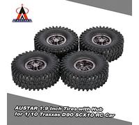 Loinutdbv AUSTAR AX 5020F Pneus 1,9" 120 mm, pneus 1/10 RC avec moyeu en métal galvanisé, véritables Roues Beadlock pour Traxxas D90 SCX10 TF2 Rock Crawler, Caoutchouc Super Doux (Gris foncé)