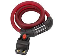 Loinutdbv Serrure codée pour vélo, serrure de sécurité, combinaison de mot de passe à 5 chiffres avec capuchon anti-perçage, corde en acier de 150 cm pour vélo de montagne, scooter (Rouge givré)