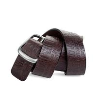 Lois - Ceinture En Cuir Pour Homme Avec Boucle Automatique, Ceinture Cuir Pleine Fleur Noire, Style Classique Et Casual, Taille Réglable. Taille réglable avec vis, Marron