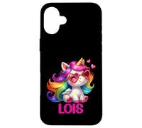 Lois Nom personnalisé Licorne Colorée Femmes Filles Coque pour iPhone 16 Plus