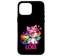 Lois Nom personnalisé Licorne Colorée Femmes Filles Coque pour iPhone 16 Pro Max