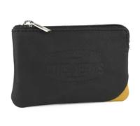 Lois - Porte-Monnaie Homme, Porte-Monnaie Homme Cuir Compact RFID pour Usage Quotidien, Petit Porte-Monnaie en Cuir Au Design Fonctionnel pour Pièces Et Essentiels, Noir/Jaune