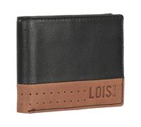 Lois - Portefeuille Homme Cuir - Portefeuille Cuir Homme. Portefeuilles et Porte Carte Homme. Porte Feuille pour Homme Vintage, Noir-Tan