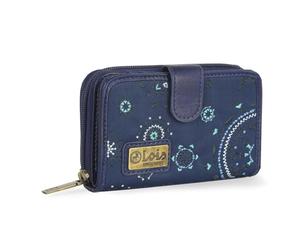 Lois - Portefeuille Multi Rangement Femme Blocage RFID, Tendance Bleu Marine
