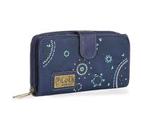 Lois Portefeuilles pour Femme - Portefeuille pour Femme - Grand Portefeuille pour Femme avec Fermeture Centrale à Fermeture éclair - Portefeuille Femme en Cuir écologique 304414, Bleu Marine